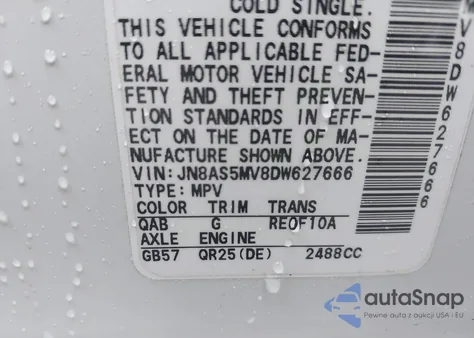 2013 Nissan Rogue Sv from USA, damaged, VIN JN8AS5MV8DW627666